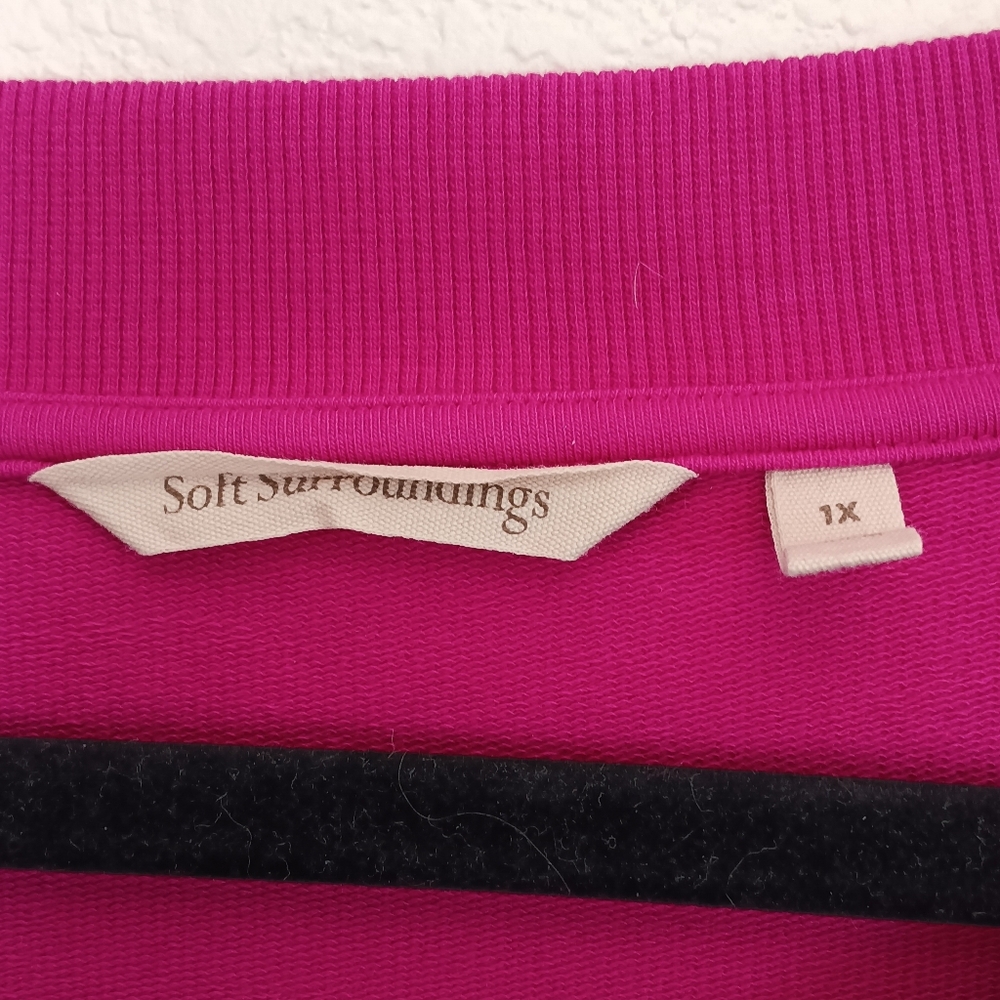 Soft Surroundings Vibrant Magenta Pink Tunic Top Women's Size 1X Style 100924 - Picture 2 of 10